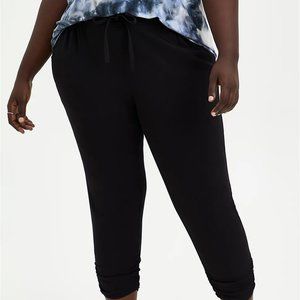 Relaxed Fit Ruched Jogger Stretch Challis Torrid size 2